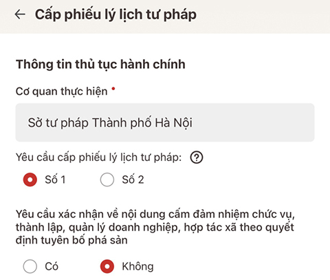 Thí điểm cấp phiếu lý lịch tư pháp điện tử trên toàn quốc từ 1 tháng 10